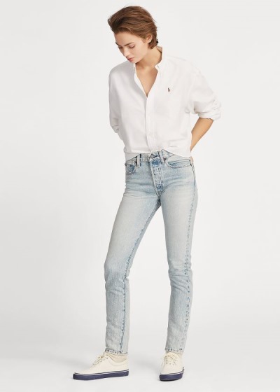 Jeans Polo Ralph Lauren Mujer Azules Claro - Callen High-Rise Slim - CFJWS6830